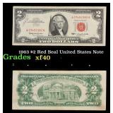 1963 $2 Red Seal United States Note Grades xf