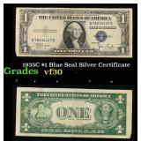 1935C $1 Blue Seal Silver Certificate Grades vf++