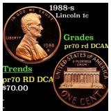 1988-s Proof Lincoln Cent 1c pr70 rd DCAM SEGS