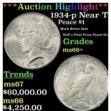 *Highlight* 1934-p Peace Dollar Near Top Pop! $1 m