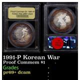 1991-P Korean War Proof Modern Commem Dollar 1 GEM