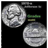 1970-s Jefferson Nickel 5c Grades GEM+ Unc