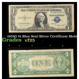 1935G $1 Blue Seal Silver Certificate Grades vf+ M