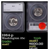 1984-p Washington Quarter 25c ms67 SEGS