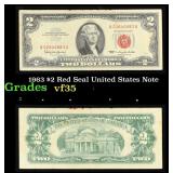 1963 $2 Red Seal United States Note Grades vf++