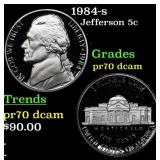 1984-s Proof Jefferson Nickel 5c pr70 dcam SEGS