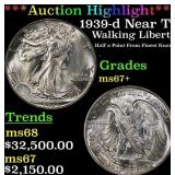 *Highlight* 1939-d Walking Liberty Half Dollar Nea