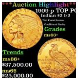 *Highlight* 1909-p Gold Indian Quarter Eagle TOP P