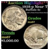 *Highlight* 1928-p Buffalo Nickel Near Top Pop! 5c