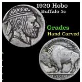 1920 Hobo Buffalo Nickel 5c Grades Hand Carved