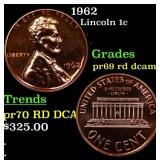 1962 Proof Lincoln Cent 1c pr69 rd dcam SEGS