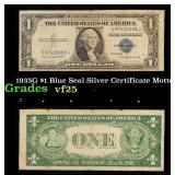 1935G $1 Blue Seal Silver Certificate Grades vf+ M