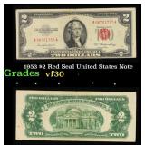 1953 $2 Red Seal United States Note Grades vf++