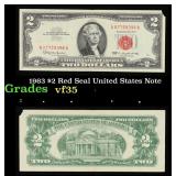 1963 $2 Red Seal United States Note Grades vf++