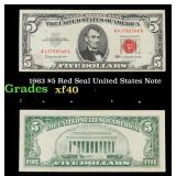 1963 $5 Red Seal United States Note Grades xf