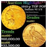 *Highlight* 1910-p Gold Indian Quarter Eagle TOP P