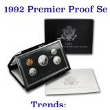 1992 United States Premier Silver Proof Set in Dis