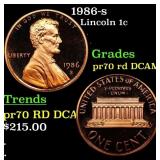 1986-s Proof Lincoln Cent 1c pr70 rd DCAM SEGS