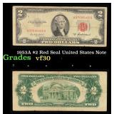 1953A $2 Red Seal United States Note Grades vf++