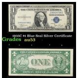 1935C $1 Blue Seal Silver Certificate Grades Selec