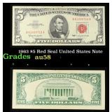 1963 $5 Red Seal United States Note Grades Choice