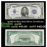 1934D $5 Blue Seal Silver Certificate Grades Choic