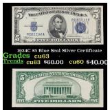 1934C $5 Blue Seal Silver Certificate Grades Selec