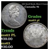 1965 Small Beads, Blunt 5 Canada Dollar Cameo! 1 G