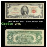 1963 $2 Red Seal United States Note Grades vf++