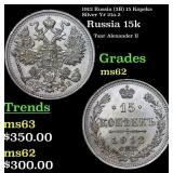 1912 Russia (3B) 15 Kopeks Silver Y# 21a.2 Grades