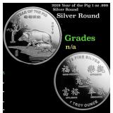 2019 Year of the Pig 1 oz .999 Silver Round