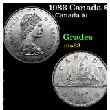 1986 Canada $1 Canada Dollar 1 Grades Select Unc