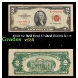 1953 $2 Red Seal United States Note Grades vf++