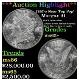 *Highlight* 1887-o Morgan Dollar Near Top Pop! $1