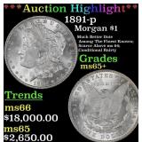 *Highlight* 1891-p Morgan Dollar $1 ms65+ SEGS (fc