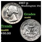 1967-p Washington Quarter 25c Grades GEM+ Unc