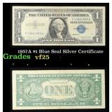 1957A $1 Blue Seal Silver Certificate Grades vf+