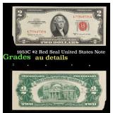 1953C $2 Red Seal United States Note Grades AU Det