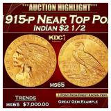 IC 1915-p Gold Indian Quarter Eagle Near Top Pop!