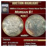 YC 1885-cc Morgan Dollar Colorfully Toned Near Top