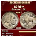 IC 1916-p Buffalo Nickel 5c ms66+ SEGS