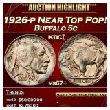 IC 1926-p Buffalo Nickel Near Top Pop! 5c ms67+ SE