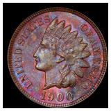 IC 1900 Indian Cent Colorfully Toned Near Top Pop!