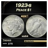 IC 1923-s Peace Dollar $1 Grades Choice Unc