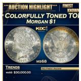 IC 1887-p Morgan Dollar Colorfully Toned TOP POP!