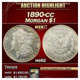 YC 1890-cc Morgan Dollar $1 Select Unc USCG