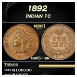 IC 1892 Indian Cent 1c Grades GEM+ Unc BN