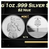 2023  Muhammad Ali Boxing 1oz .999 Silver $2  Niue