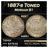 IC 1887-s Morgan Dollar Toned $1 Grades Select Unc