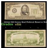 1934A $50 Green Seal Federal Reserve Note Grades v